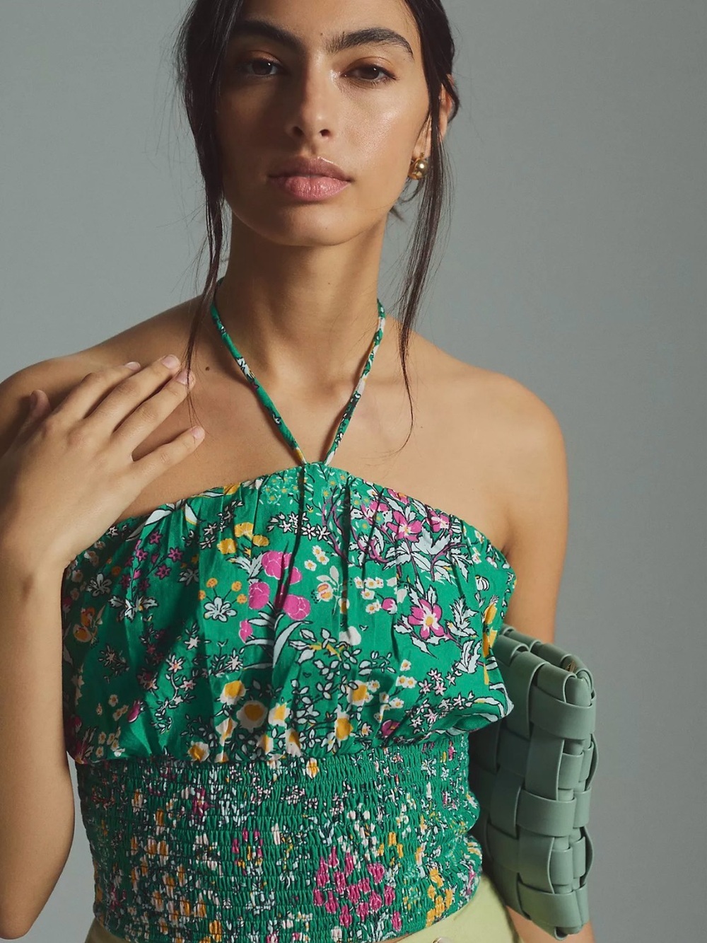 Anthropologie Green Halter Top 💐
